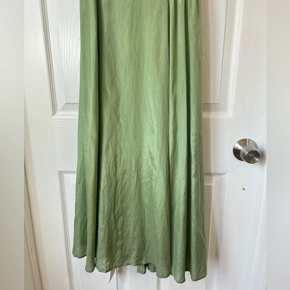 Abercrombie & Fitch Hardware Drama Puff Sleeve green Maxi Dress size SP